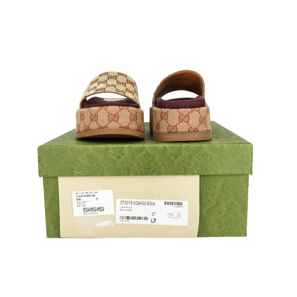 Gucci 573018 Women's GG Canvas Platform Slide Sandals - Picture 13 of 16